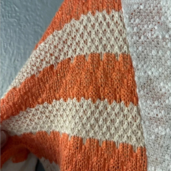 Miss Me | hooded | crochet | lace | striped| sweater | sweatshirt | medium - Picture 8 of 11